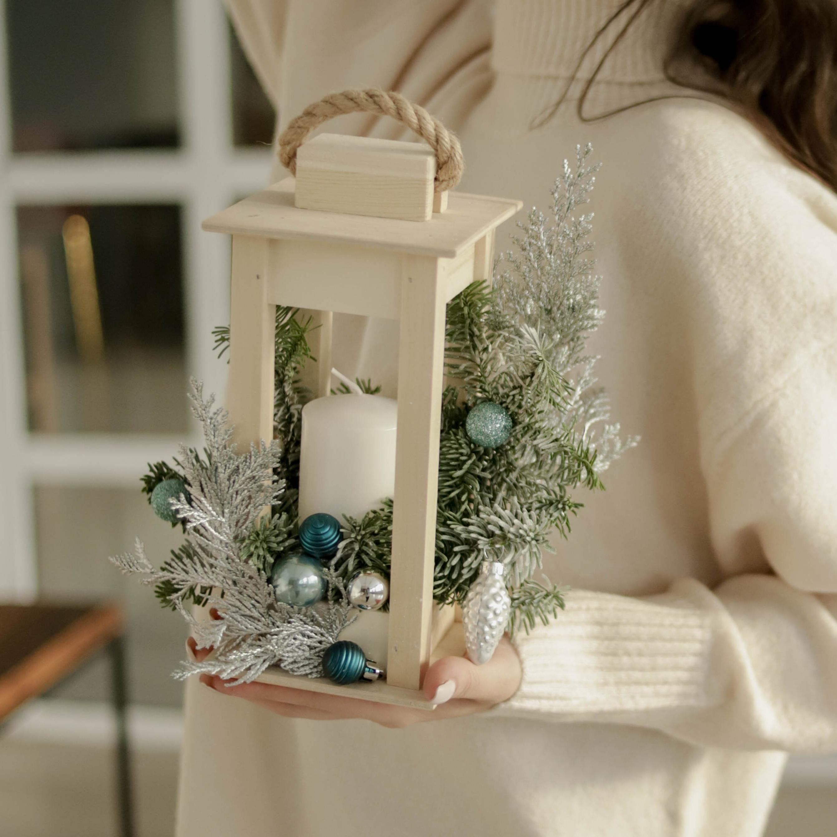 Композиция со свечей "Морозный день" фото 1