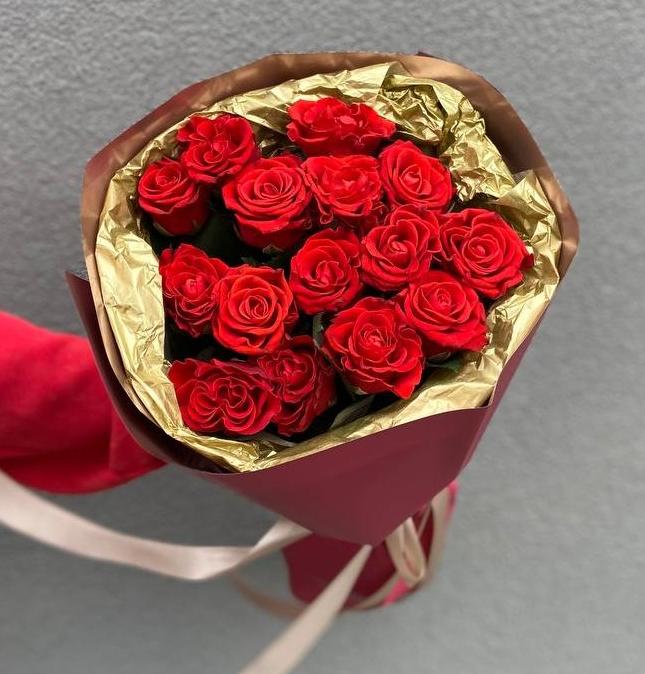 Букет из 15 кружевных роз 40 см фото 1