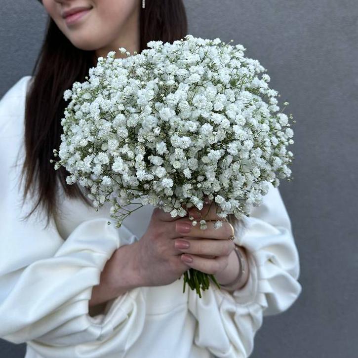 Свадебный букет из воздушной гипсофилы фото 1