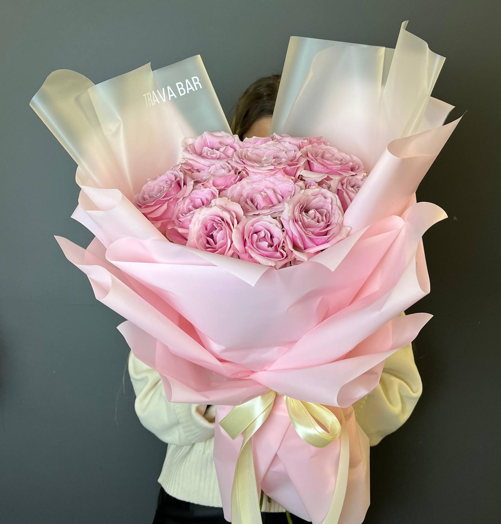 Букет из 15 хрустальных роз 50/60 см