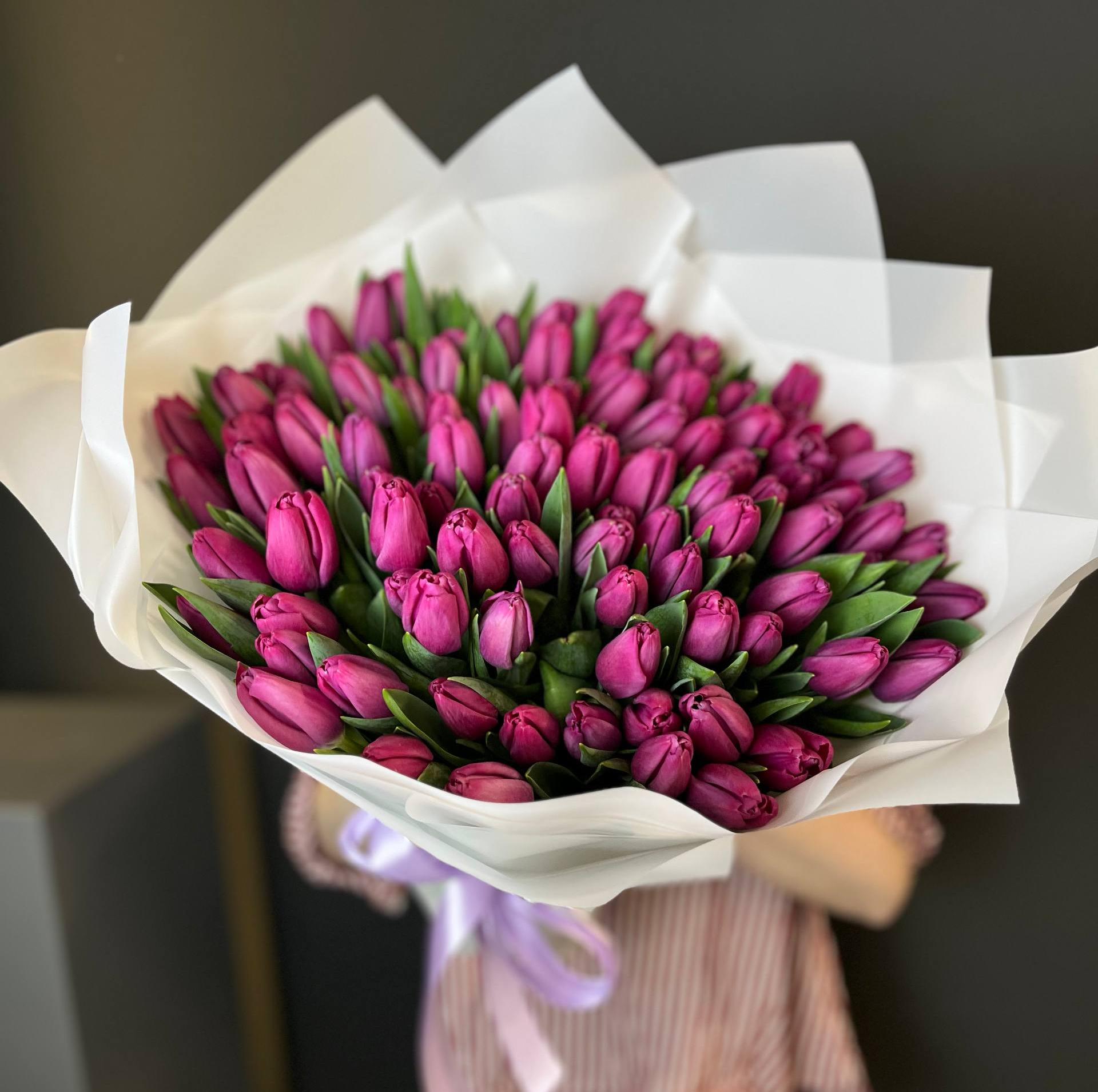 101 сиреневый тюльпан фото 1