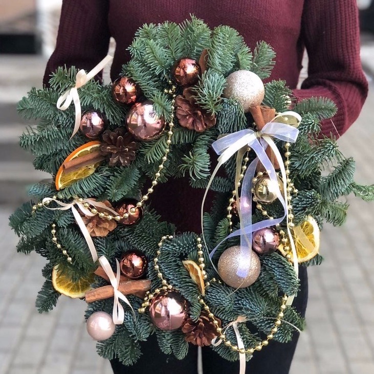 Композиция "Новогодний венок" фото 1