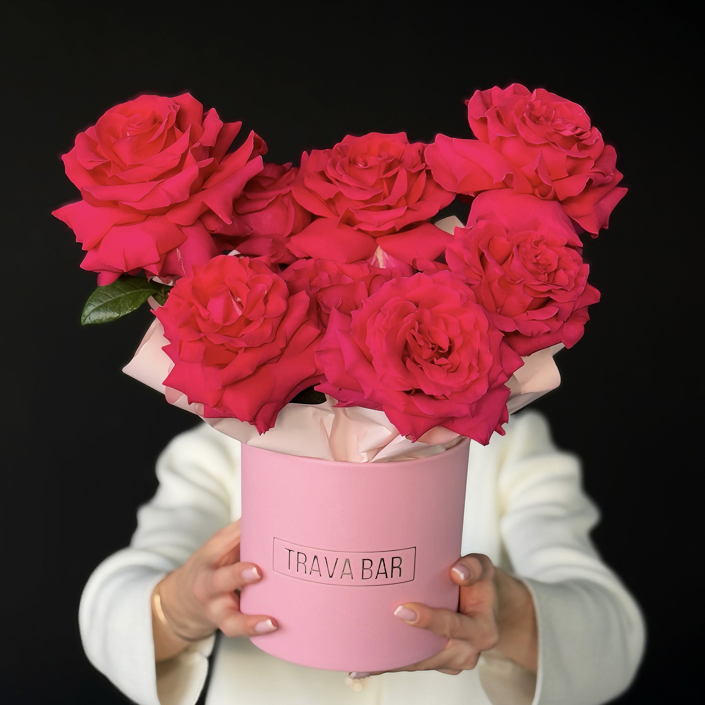 Композиция "9 малиновых французских роз"