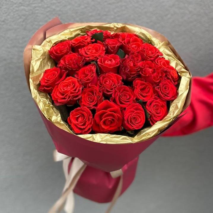 Букет из 25 кружевных роз 40 см фото 1