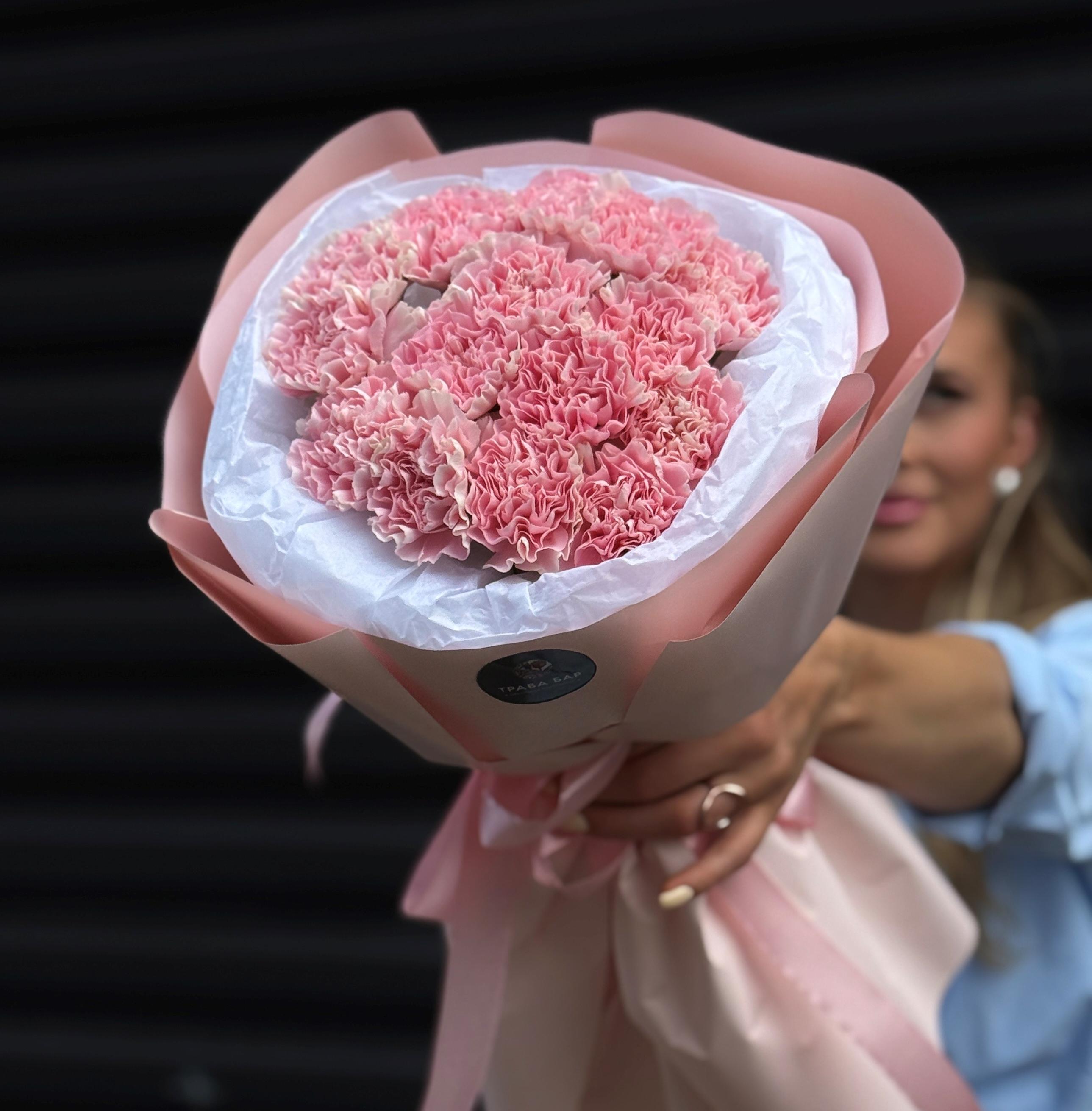 Букет из 15 розовых диантусов фото 1