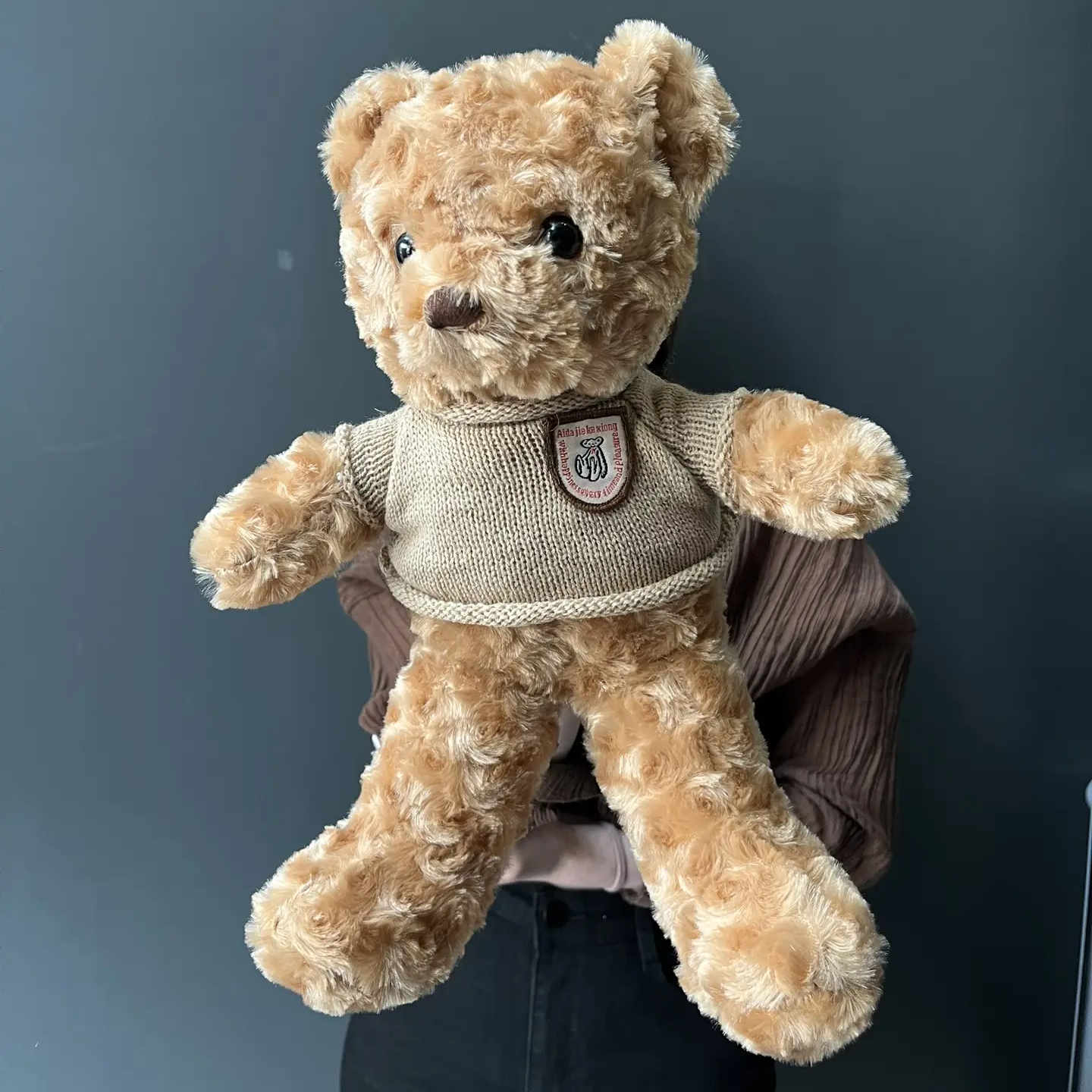 Мишка 37 см бежевый фото 1