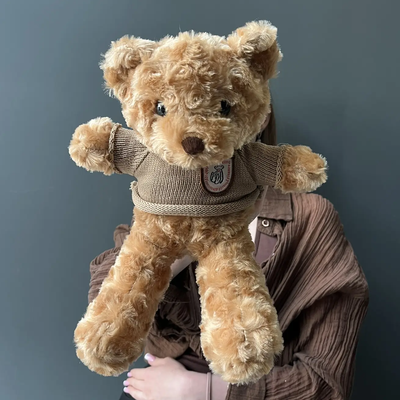 Мишка 30 см бежевый фото 1