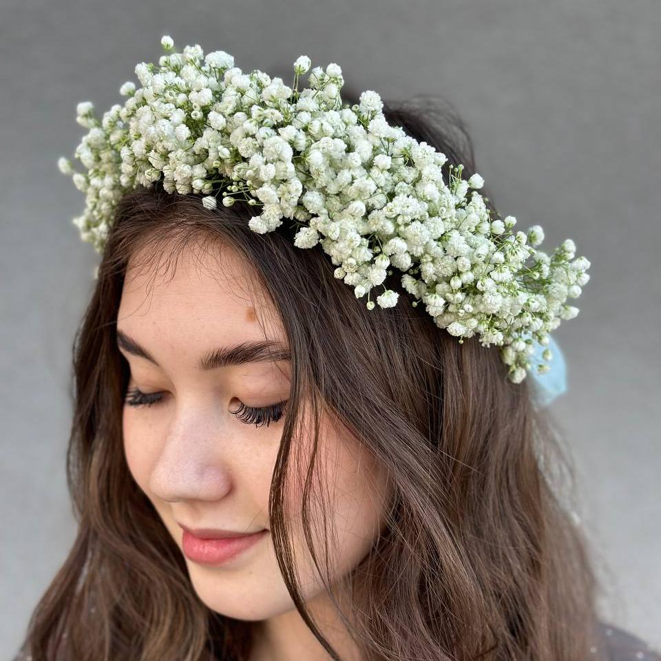 Венок на голову из гипсофилы
