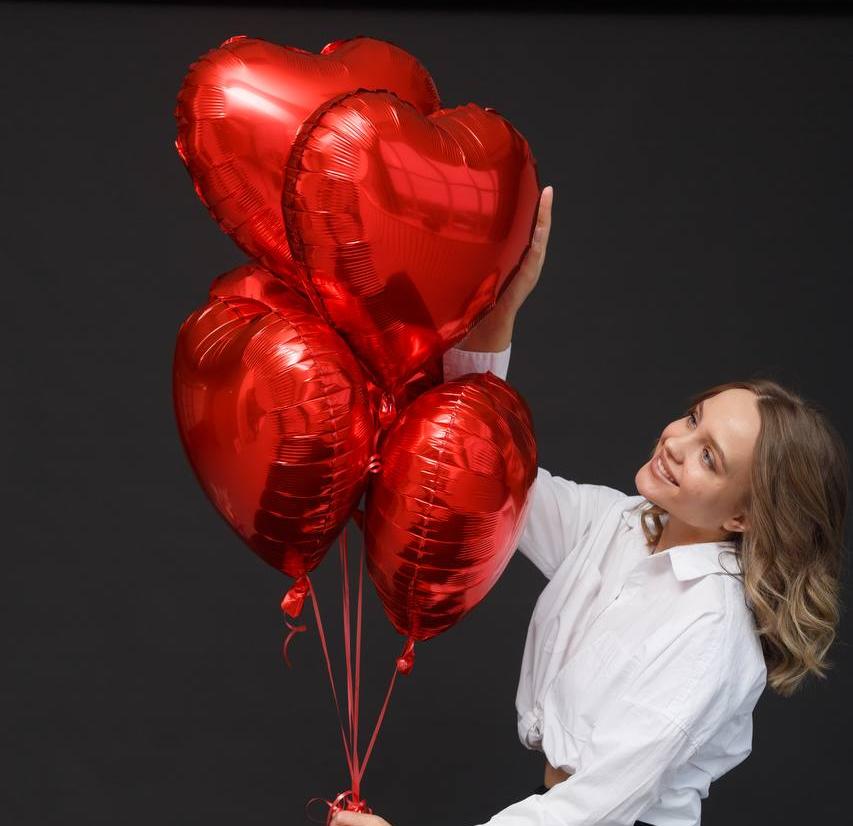 Набор из 5 фольгированных шаров сердец