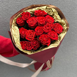 Букет из 15 кружевных роз 40 см