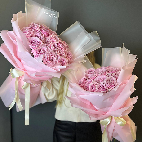 Букет из 15 хрустальных роз 50/60 см фото 2