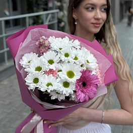 Букет "Розовый штрих S"