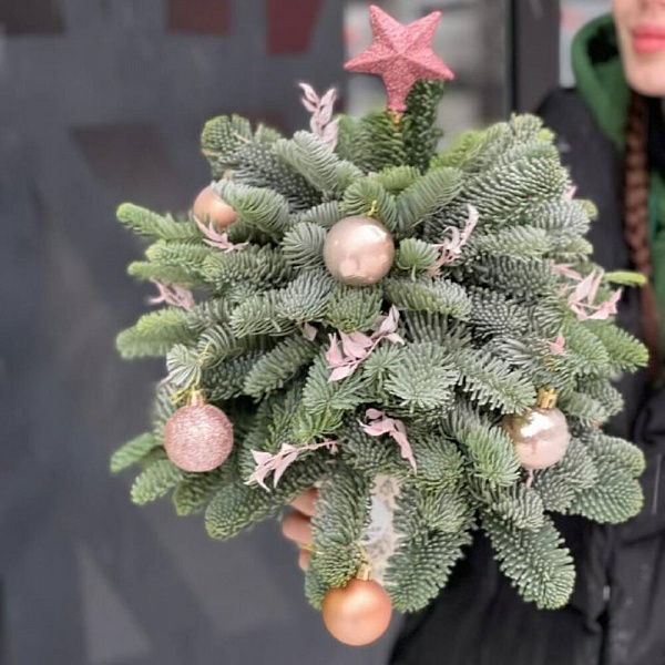 Новогодняя ёлочка в крафтовом стакане "Янтарь" фото 2