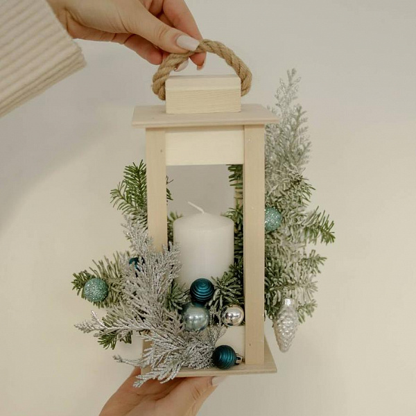 Композиция со свечей "Морозный день" фото 2