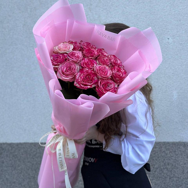 Букет из 15 роз "Барракуда" 50/60 см фото 2