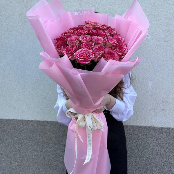 Букет из 25 роз "Барракуда" 50/60 см фото 2