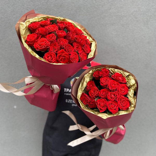 Букет из 25 кружевных роз 40 см фото 2