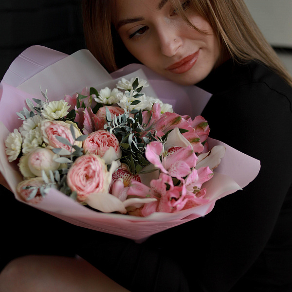 Букет "Клубничный зефир" фото 2