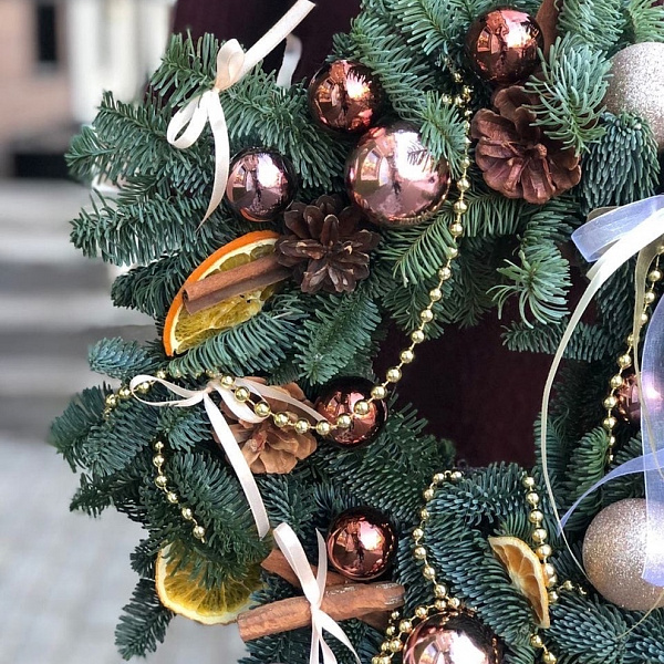 Композиция "Новогодний венок" фото 2